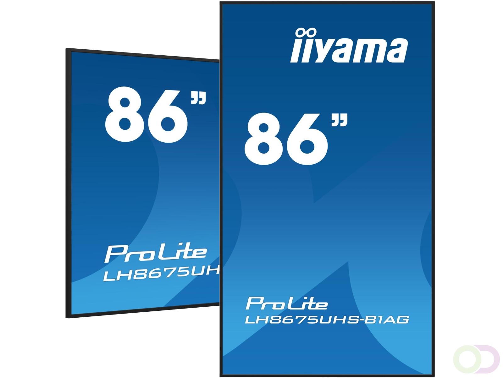 iiyama LH8675UHS-B1AG beeldkrant Digitale signage flatscreen 2,17 m (85.6") LCD Wifi 500 cd/m?? 4K Ultra HD Zwart Type processor
