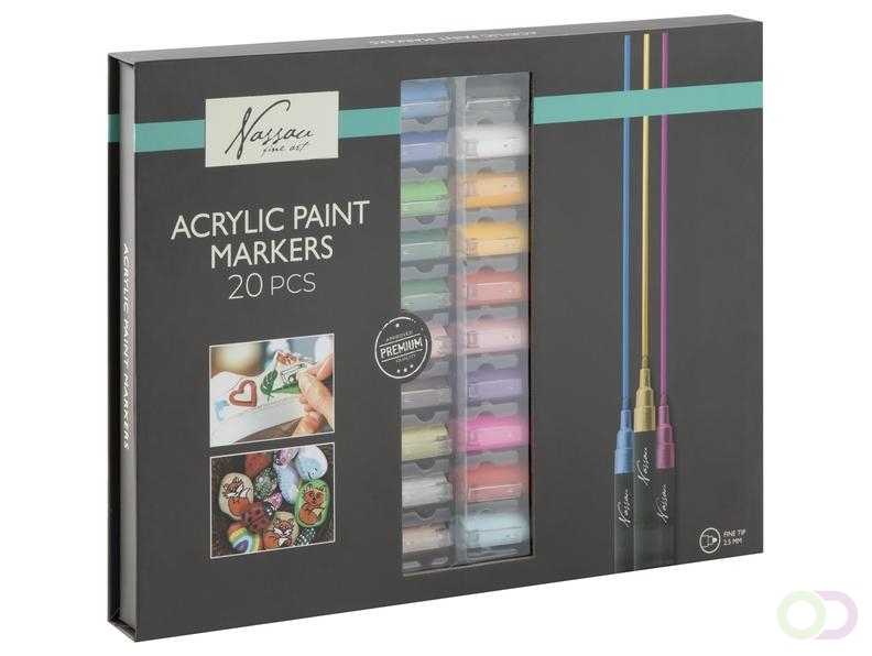 Acrylmarker Nassau set ?? 20 kleuren