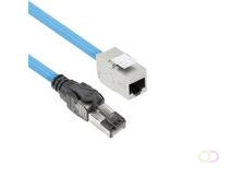 ACT Blauw 60 meter S/FTP CAT6A B2ca PoE 100W solid prefab installatiekabel, RJ45 male ??? female