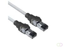 ACT Grijze 5 meter S/FTP CAT6A IDC 4PPoE / PoE 100W LSZH patchkabel snagless met RJ45 connectoren, ACT Powerpatch