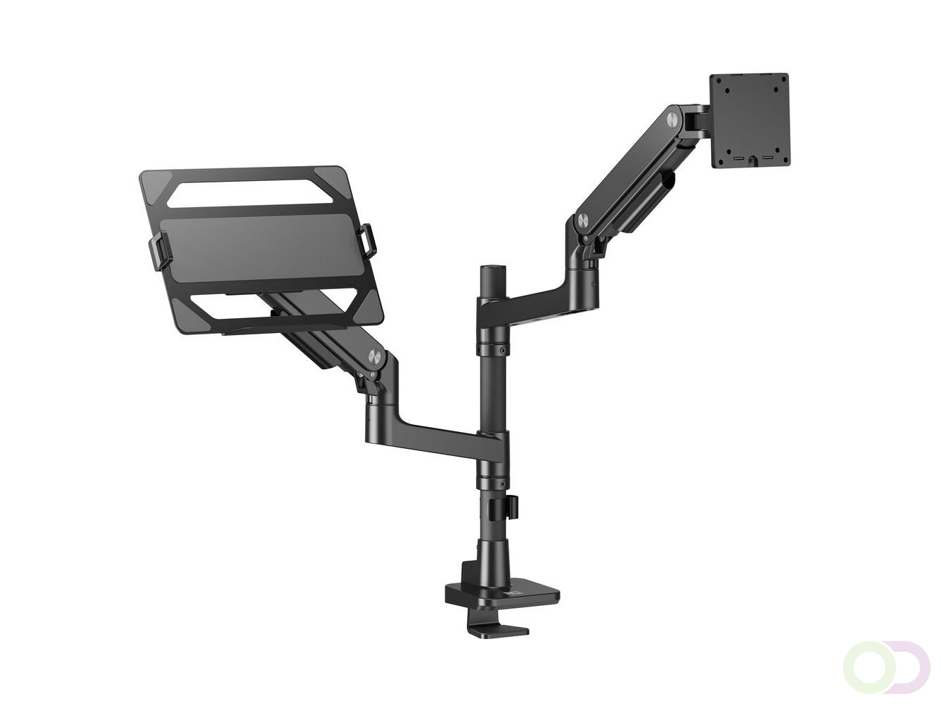 ACT Monitorarm met laptophouder office premium, gasveer, paalbevestiging, 1 monitor (AC8341)