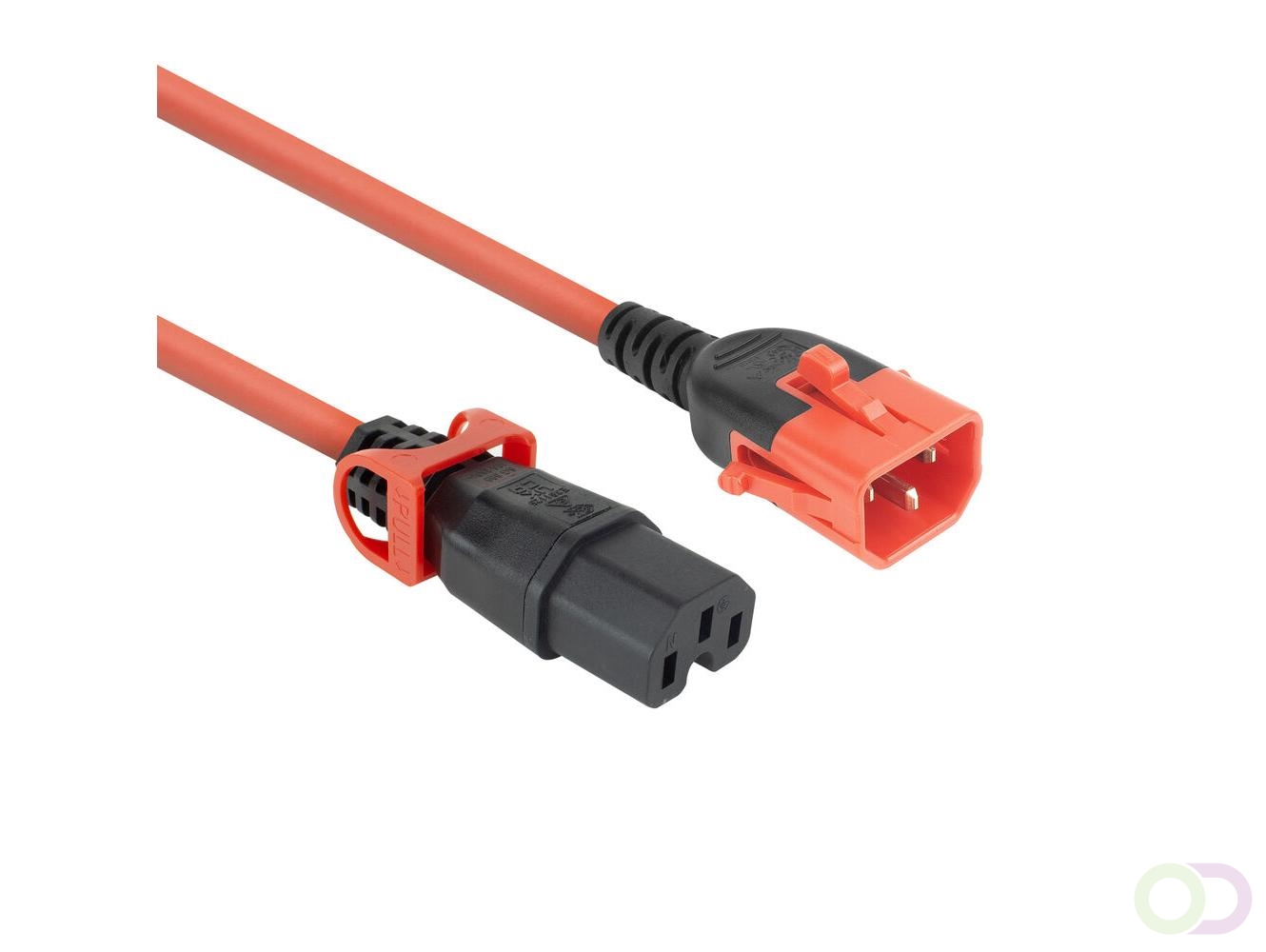 ACT Netsnoer C14 IEC Lock Dual Locking - C15 IEC Lock rood 3 m, PC3877 (PL0063)