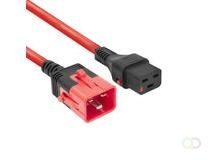 ACT Netsnoer C19 IEC Lock - C20 IEC Lock Dual Locking rood 1 m, PC3633