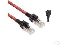 ACT Rode 2 meter U/UTP CAT6A LSZH vergrendelbare patchkabel snagless met RJ45 connectoren