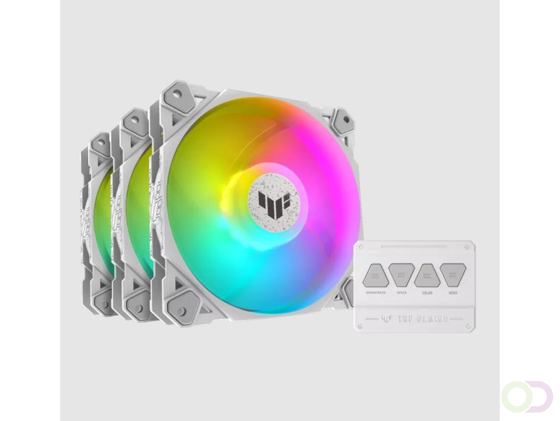 ASUS TUF GAMING TF120 ARGB WHITE EDITION 3IN1 Computer behuizing Luchtkoeler 12 cm Wit 3 stuk(s) (90DA0033-B09030)