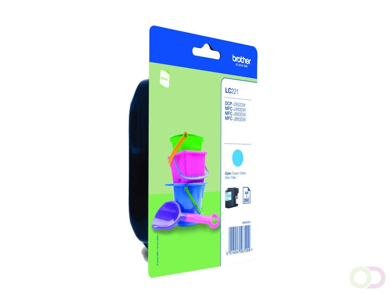 Brother LC221CBP inktcartridge 1 stuk(s) Origineel Normaal rendement Cyaan (LC221CBP)