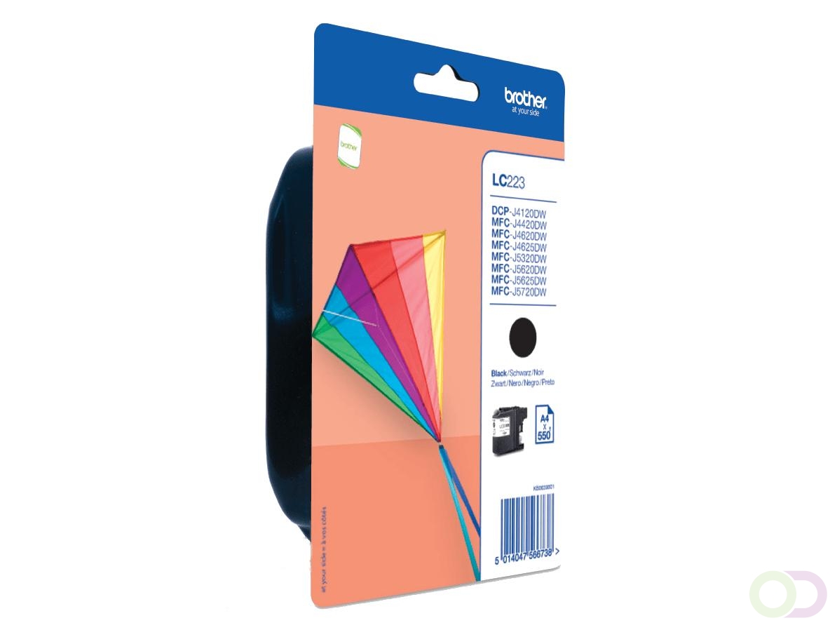 Brother LC223BKBP inktcartridge 1 stuk(s) Origineel Zwart (LC223BKBP)