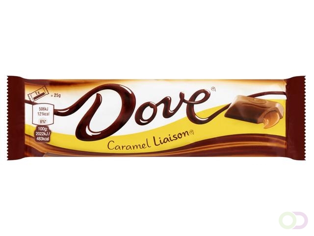 Chocolade Dove liaison caramel reep doos 24 stuks