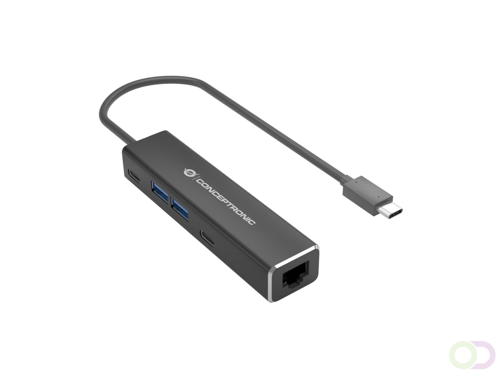 Conceptronic ABBY13B laptop dock & poortreplicator Bedraad USB 3.2 Gen 1 (3.1 Gen 1) Type-C Grijs (ABBY13B)