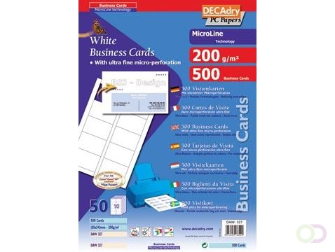 Pochette De 150 Cartes De Visite Blanches MicroLine - Format 85 X 54 Mm, Papier 200g, Finition Haut De Gamme