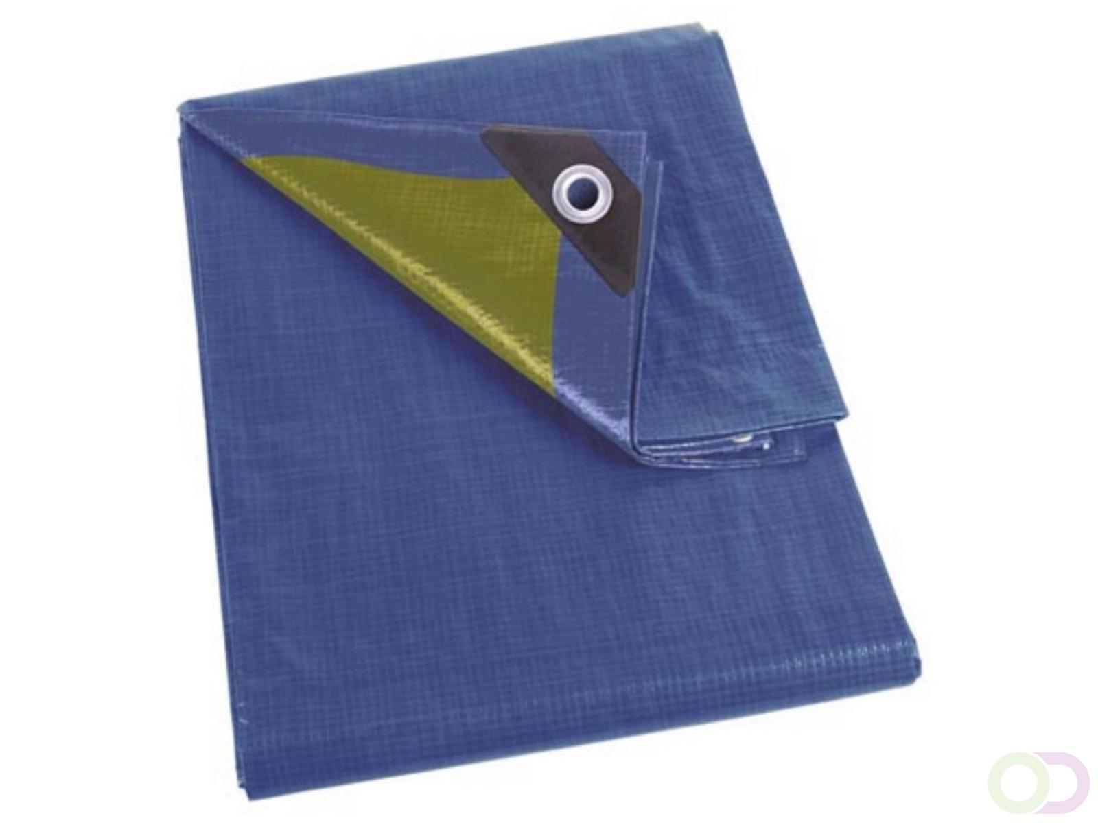 Afdekzeil tarpaulin 5 x 6 m, waterafstotend polyester 110 g/m????, rechthoekig zeil met 22 oogjes en versterkte hoeken, voor tuinm