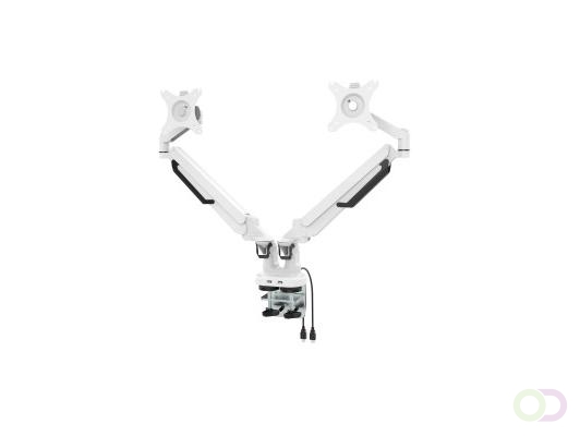 Dubbele monitor arm wit