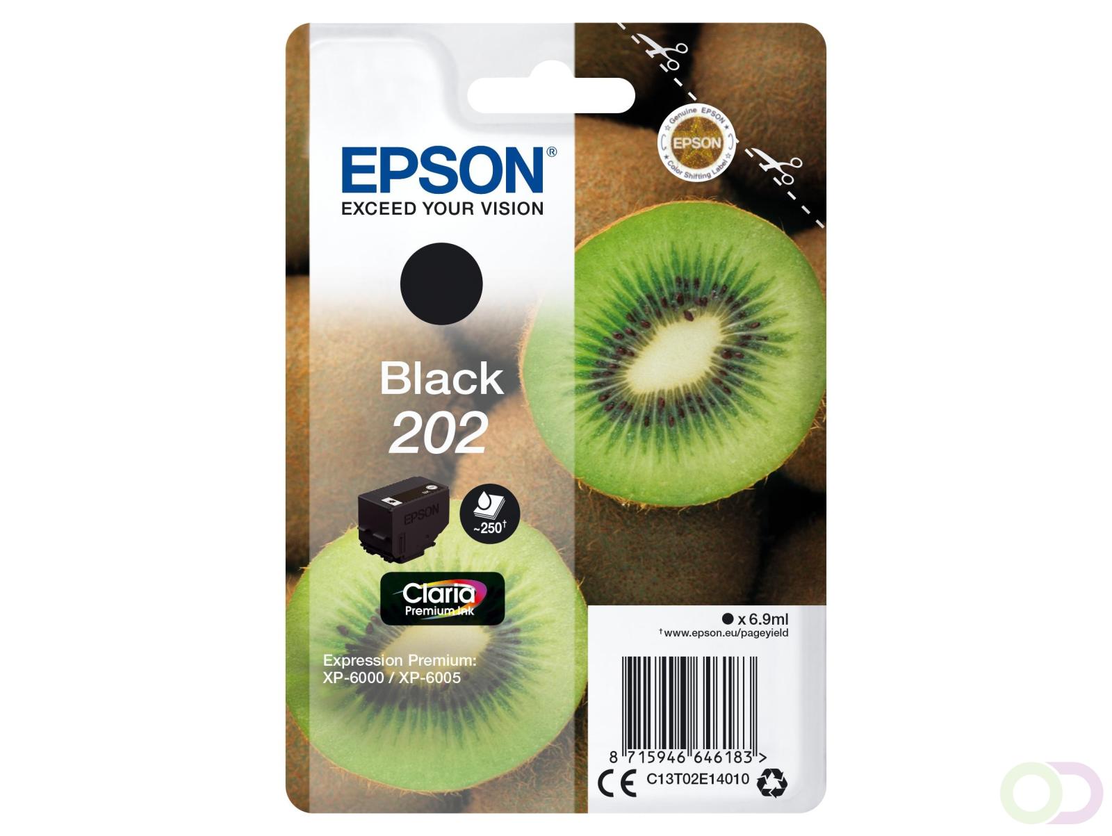 Epson Kiwi Singlepack Black 202 Claria Premium Ink (C13T02E14020)