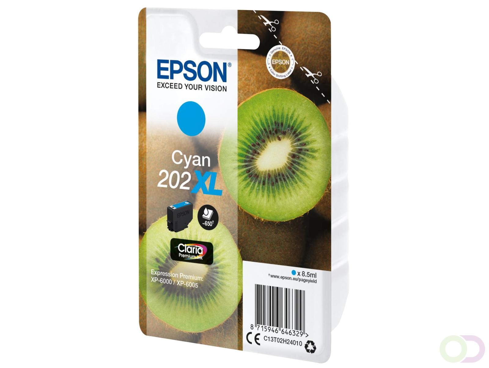 Epson Kiwi Singlepack Cyan 202XL Claria Premium Ink (C13T02H24020)