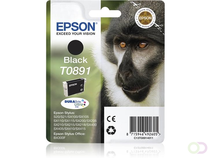 Epson Monkey Singlepack Black T0891 DURABrite Ultra Ink (C13T08914021)