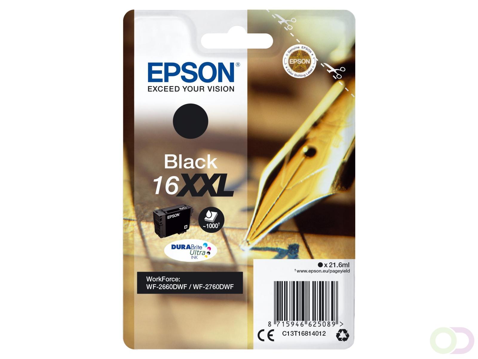 Epson Singlepack Black 16XXL DURABrite Ultra Ink (C13T16814012)