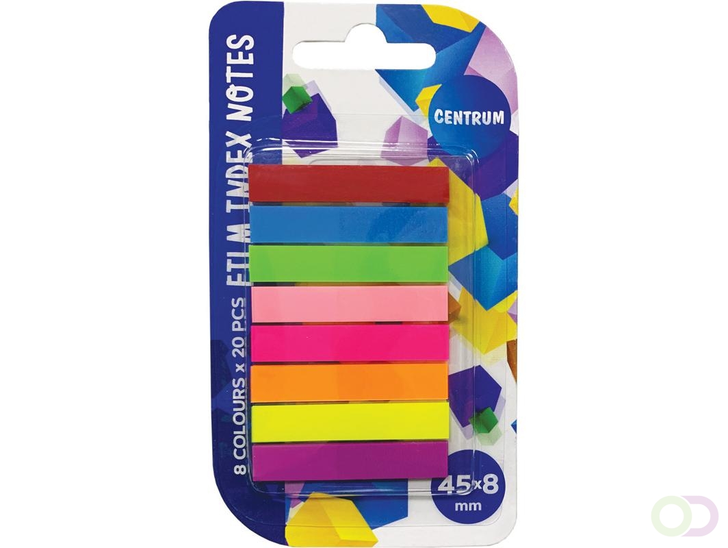 Film index notes 8 neon col. x 20sh. 45x8mm /blister - Office-Deals.nl