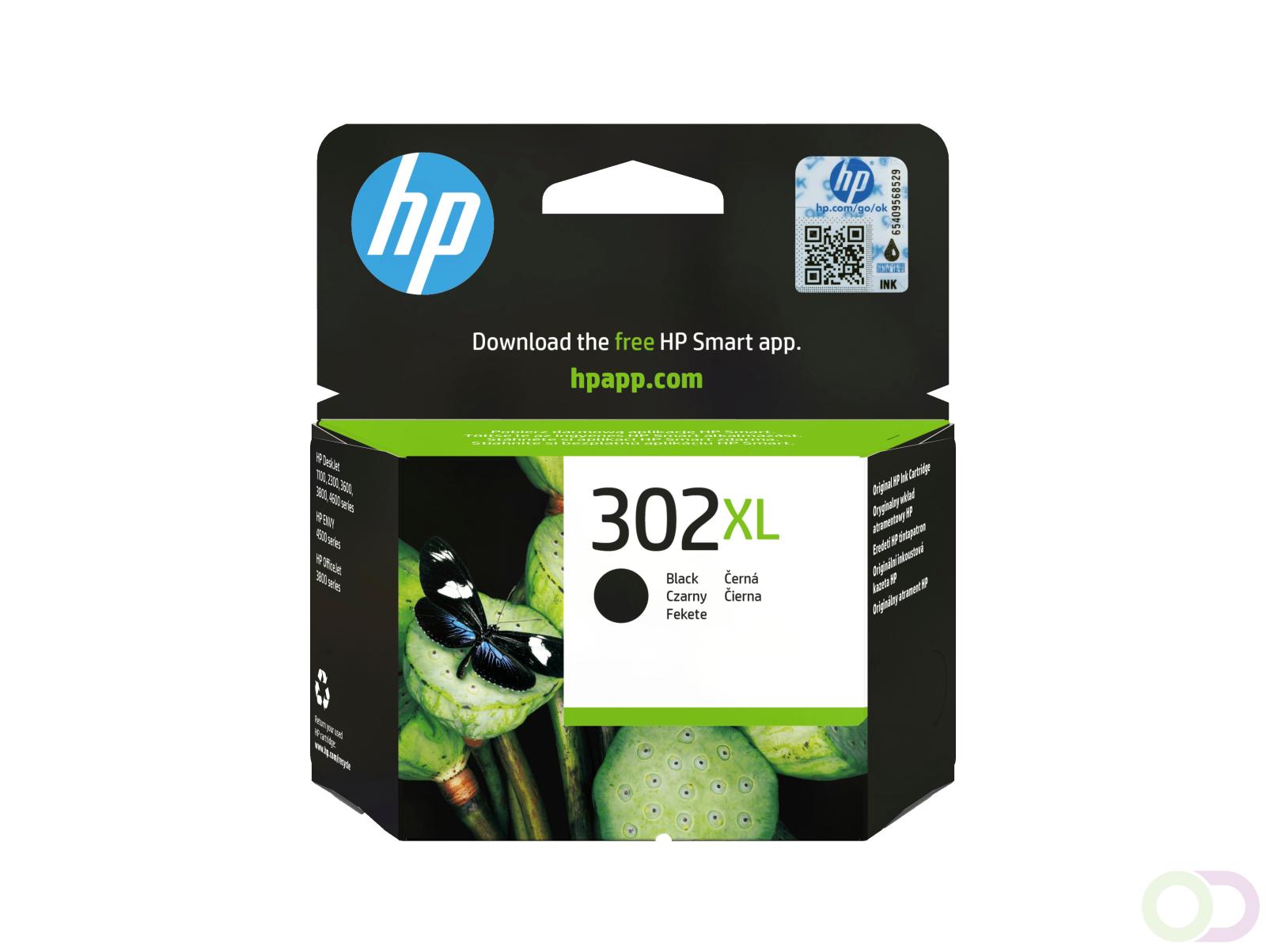 HP 302XL originele high-capacity zwarte inktcartridge (F6U68AE)