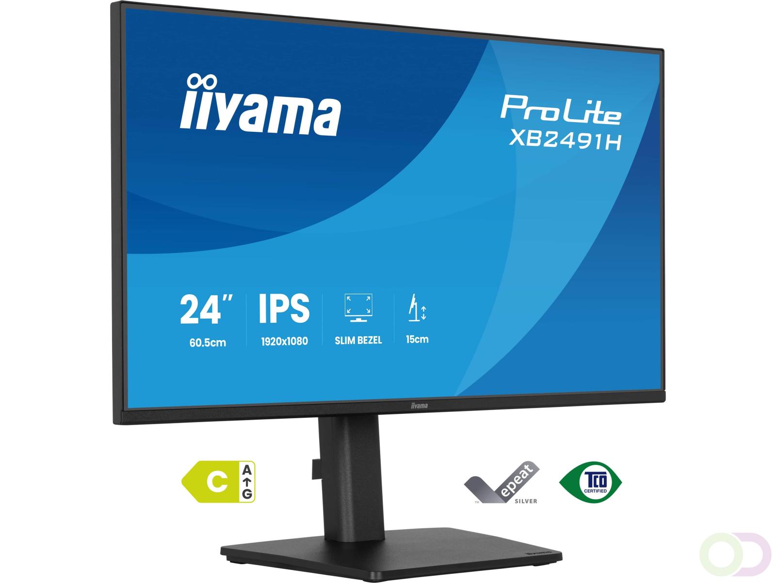 iiyama ProLite XB2491H-B1 computer monitor 60,5 cm (23.8") 1920 x 1080 Pixels Full HD LCD Zwart (XB2491H-B1)