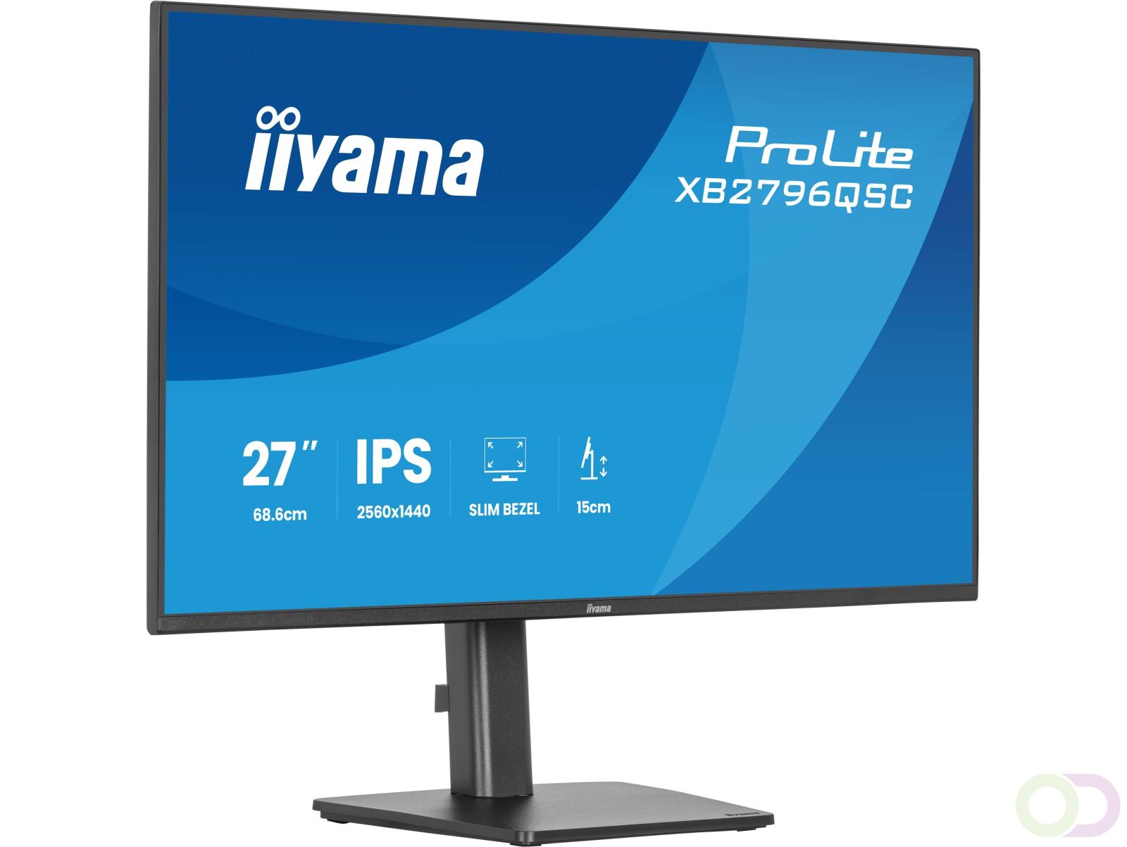 Iiyama ProLite XB2796QSC-B1 computer monitor 68 6 cm (27") 2560 x 1440 Pixels Quad HD LED Zwart (XB2796QSC-B1)