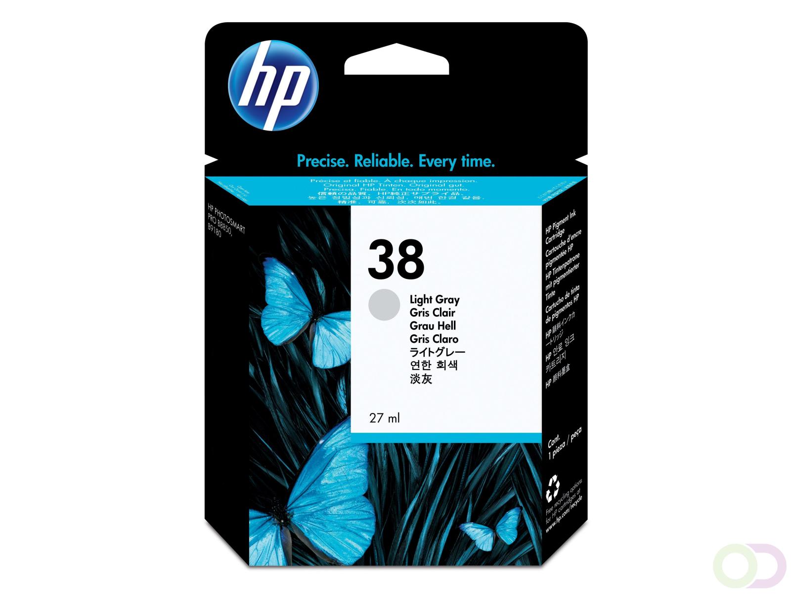 HP 38 inktcartridge 1 stuk(s) Origineel Normaal rendement Licht Grijs (C9414A)
