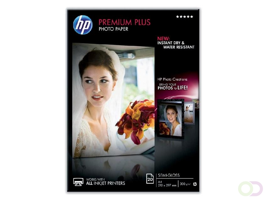 HP Premium Plus matglanzend fotopapier, 20 vel, A4/210 x 297 mm (CR673A)