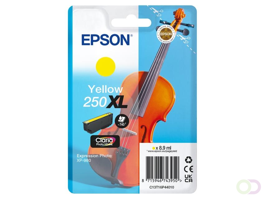 Inktcartridge Epson 250XL T16P44 geel