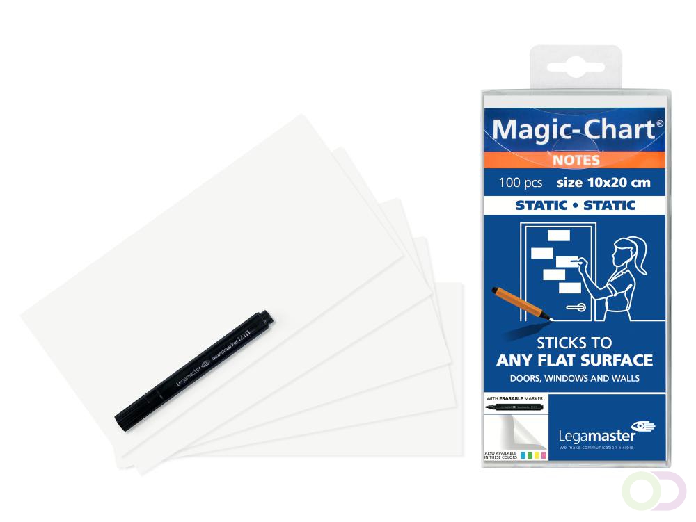 Magic-Chart notes 10x20cm wit 100st - Office-Deals.nl
