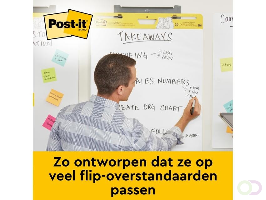 Meeting chart Post-it 563R Super Sticky 50,8x58,4cm met tafelstandaard ...