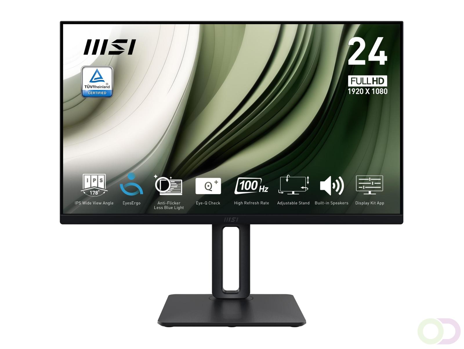 MSI Pro MP245PG computer monitor 60,5 cm (23.8") 1920 x 1080 Pixels Full HD LCD Zwart (PRO MP245PG)