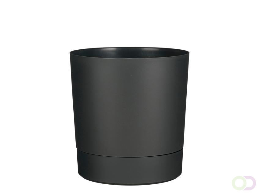 Plantenpot Mica Coco met schotel rond hoogte 23,5 ??22,5 cm antraciet