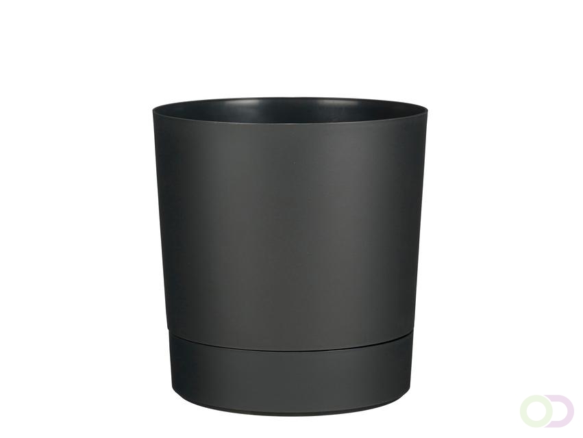 Plantenpot Mica Coco met schotel rond hoogte 29,5 ??28 cm antraciet