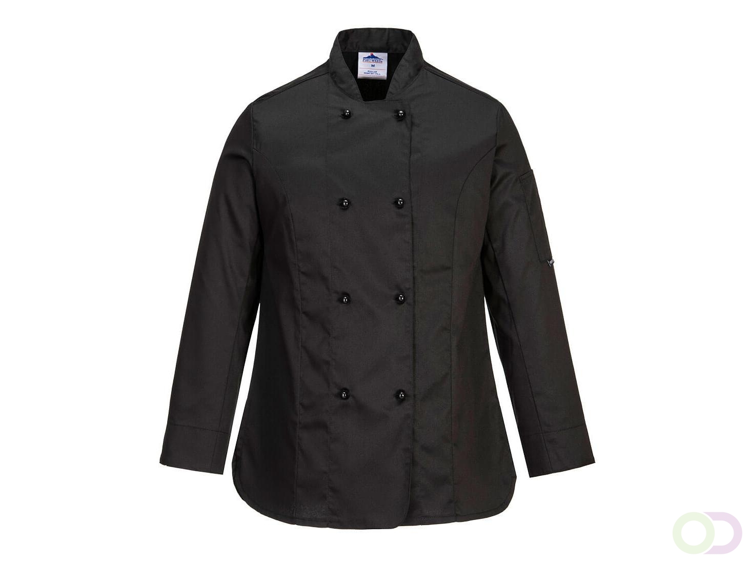 Portwest Rachel Ladies lange mouwen chef-koksjack maat XSmall Black