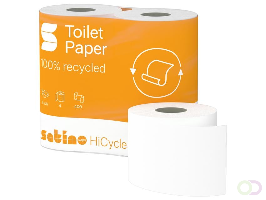 Toiletpapier Satino MT1 HiCycle 2-laags 4x400 vel wit 067900