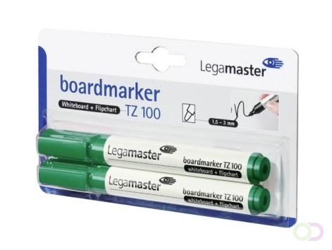 Legamaster TZ 100 board marker groen 2st blister