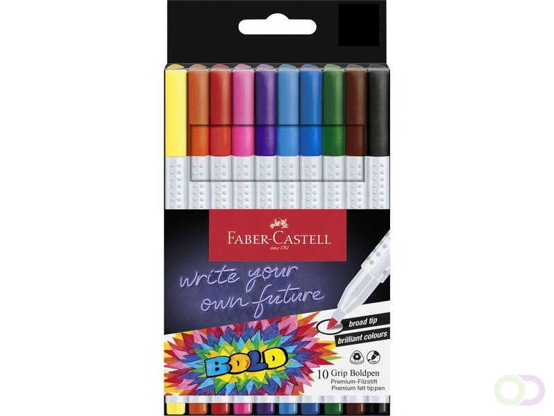 Viltstiften Faber-Castell Grip Bold kartonetui 10 stuks